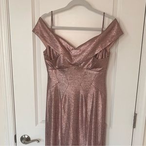rose gold metallic mermaid style dress
